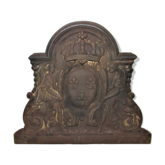 Cast-iron fireplace plate patterned "Arms of France"
