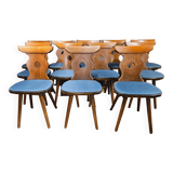 Set of 12 bistrot chairs 70' vintage