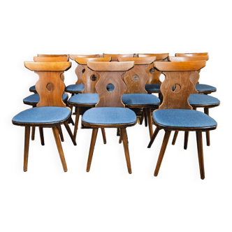 Set of 12 bistrot chairs 70' vintage