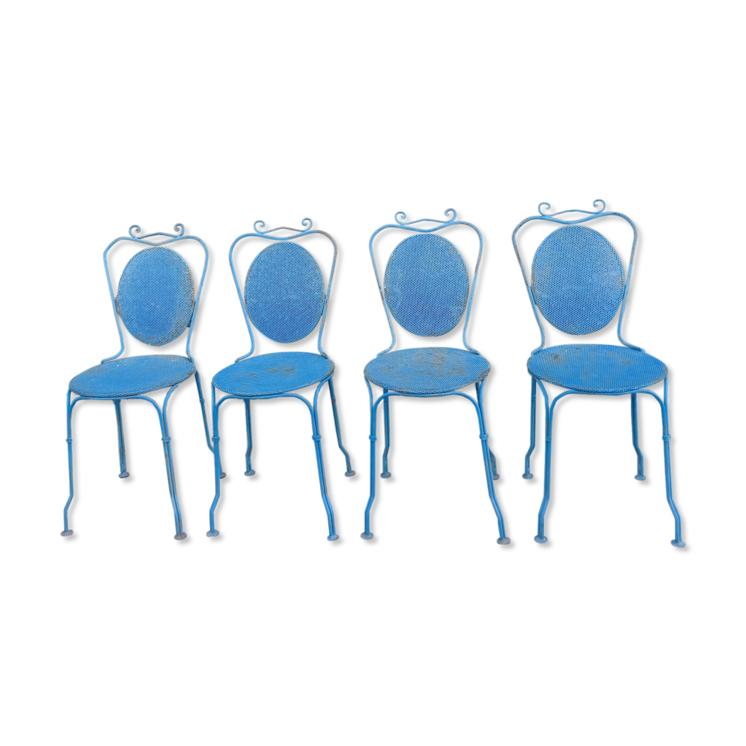 Blue garden chairs