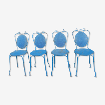 Chaises de jardin bleues
