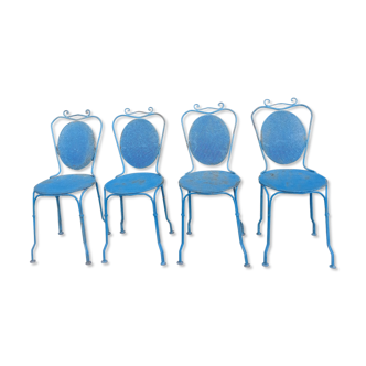 Blue garden chairs