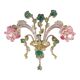 Applique murale en verre de Murano floral classique de luxe — rose et vert vénitien