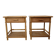 Pair of woven wicker and bamboo bedside tables, 70s/80s.