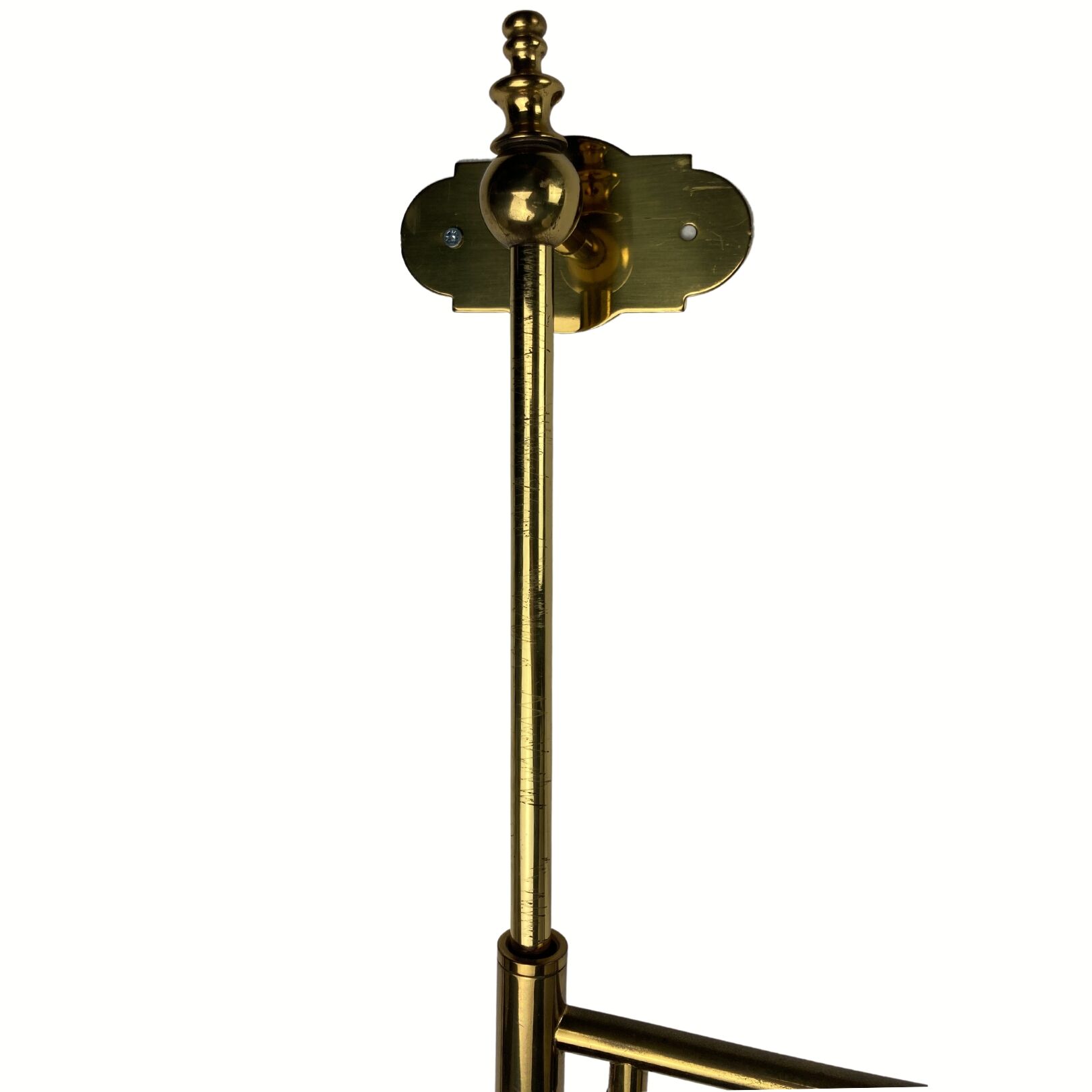 Brass art deco swivel arc wall lamp