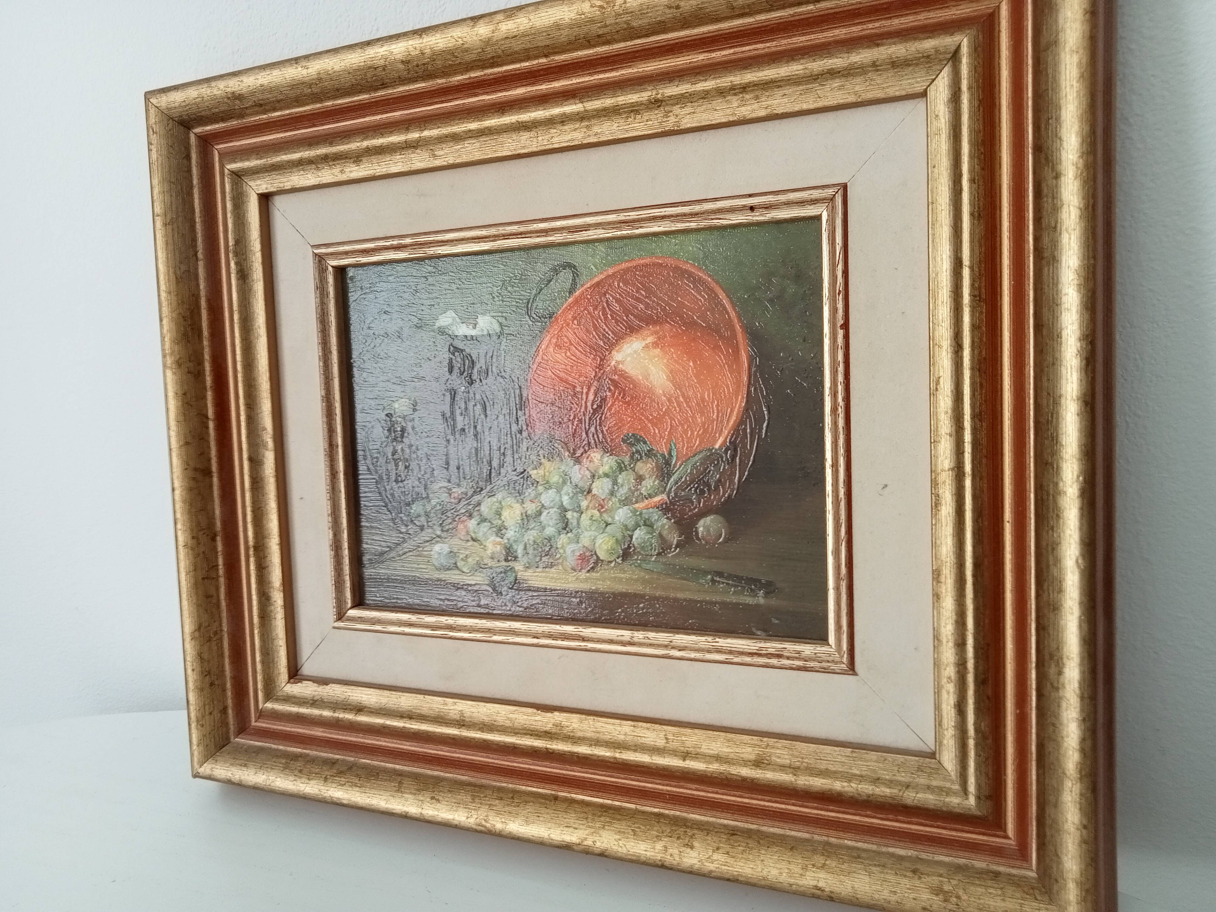 Oil painting on cardboard small format still life