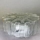 Paire de lampes à fleurs rondes et carrées en verre transparent à encastrer