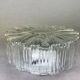 Pair clear glass round and square flush mount flower lamps