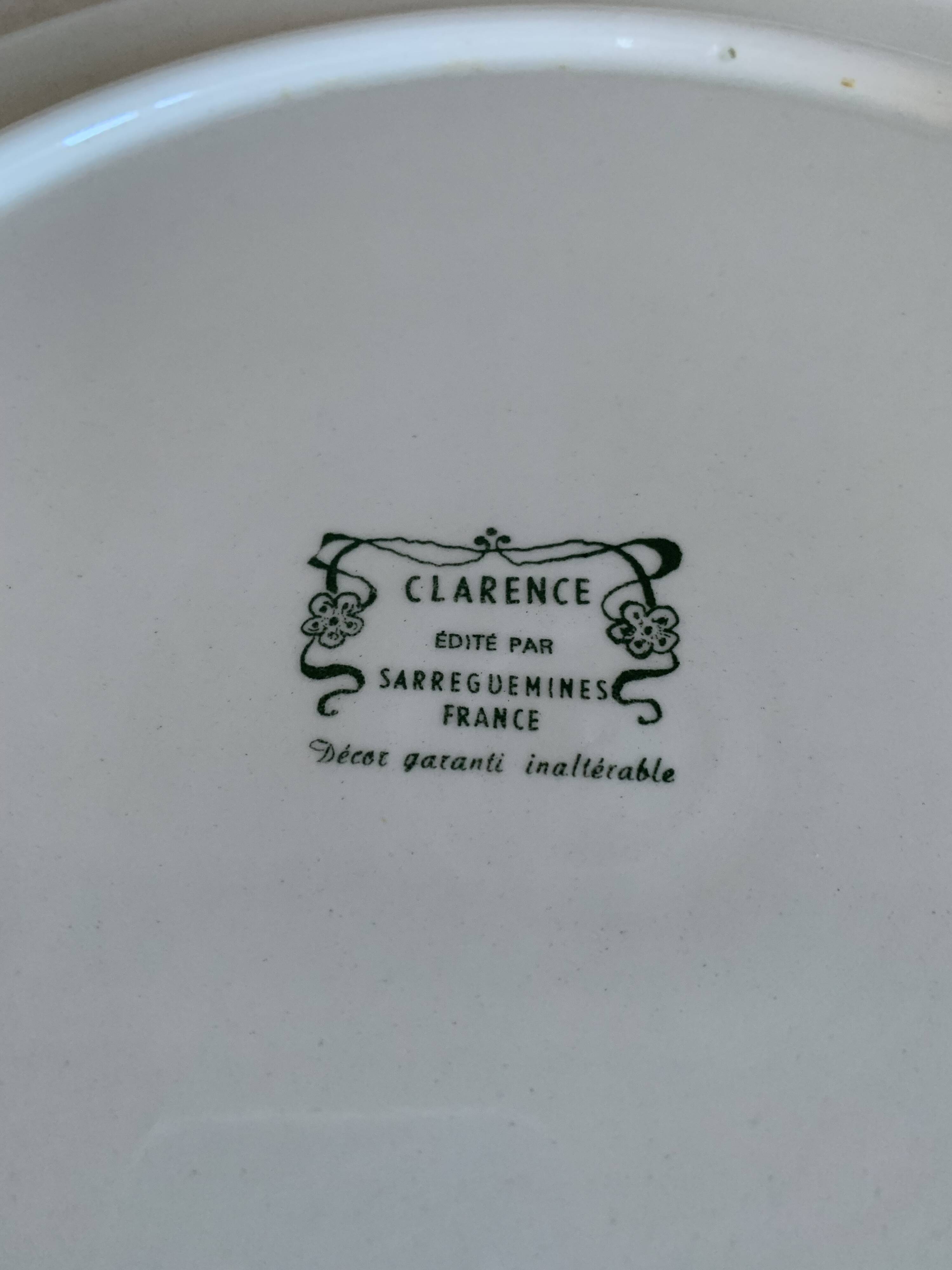 Large earthenware dish Digoin Sarreguemines