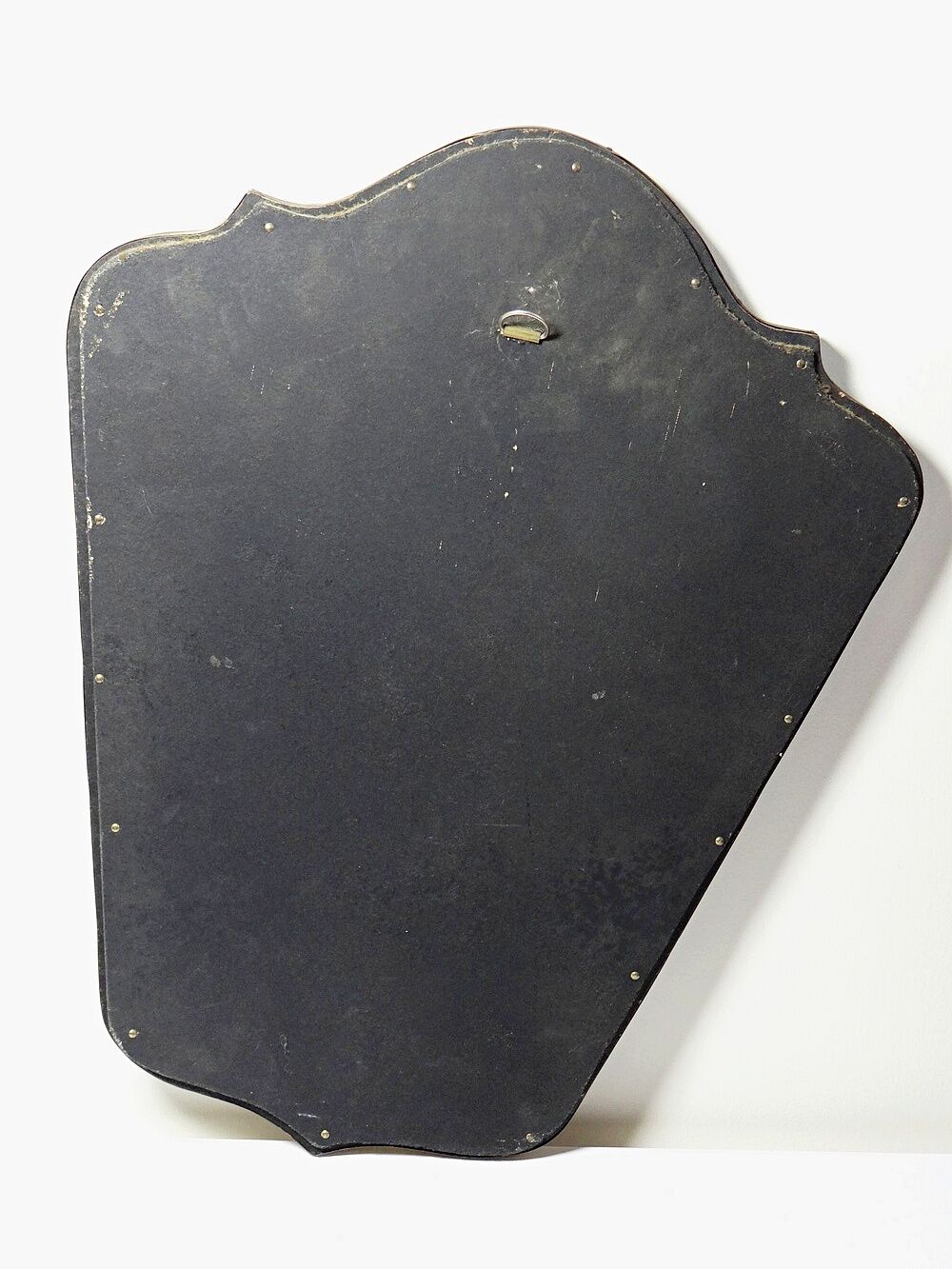 Brutalist mirror by Jean Goardère, brass and tin, 1970s.