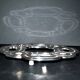 LANCEL silver-plated metal trivet with "Lancel Paris" label, vintage 1970s