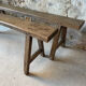 Pair of small antique solid wood benches