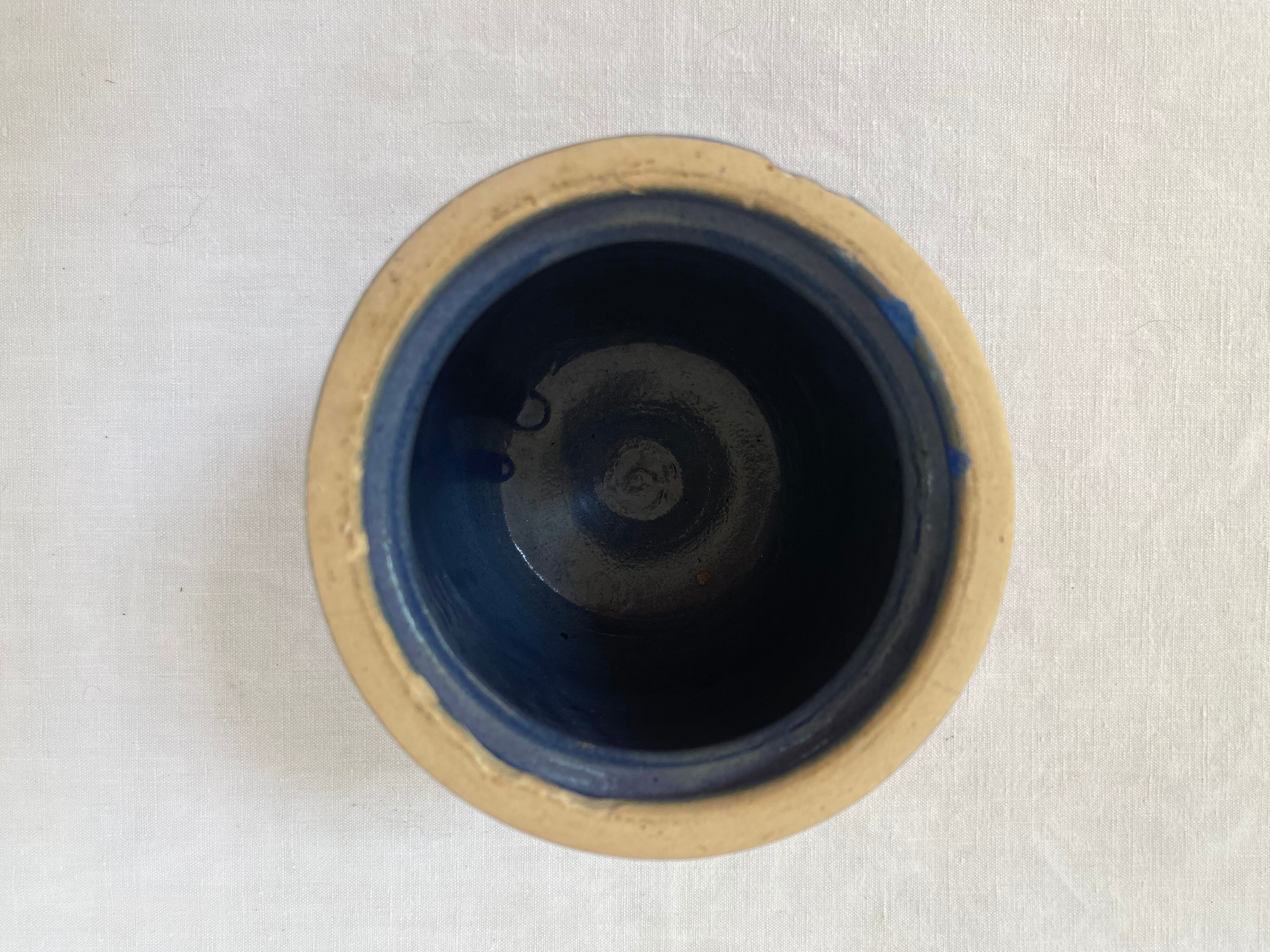 Blue pot in glazed stoneware - Bourdon Frères Paris