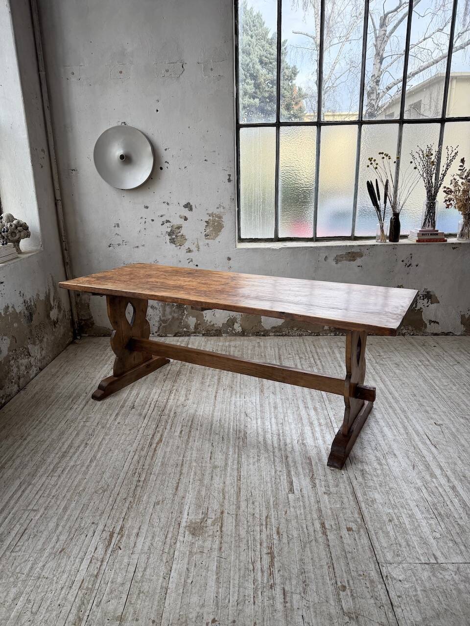 Monastery-style farmhouse table, pine, 210cm