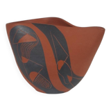 Vintage sgraffito decor ceramic vase Rudi Stahl Germany 1950s