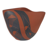 Vintage ceramic vase with sgraffito decoration, Rudi Stahl, Germany, 1950s.