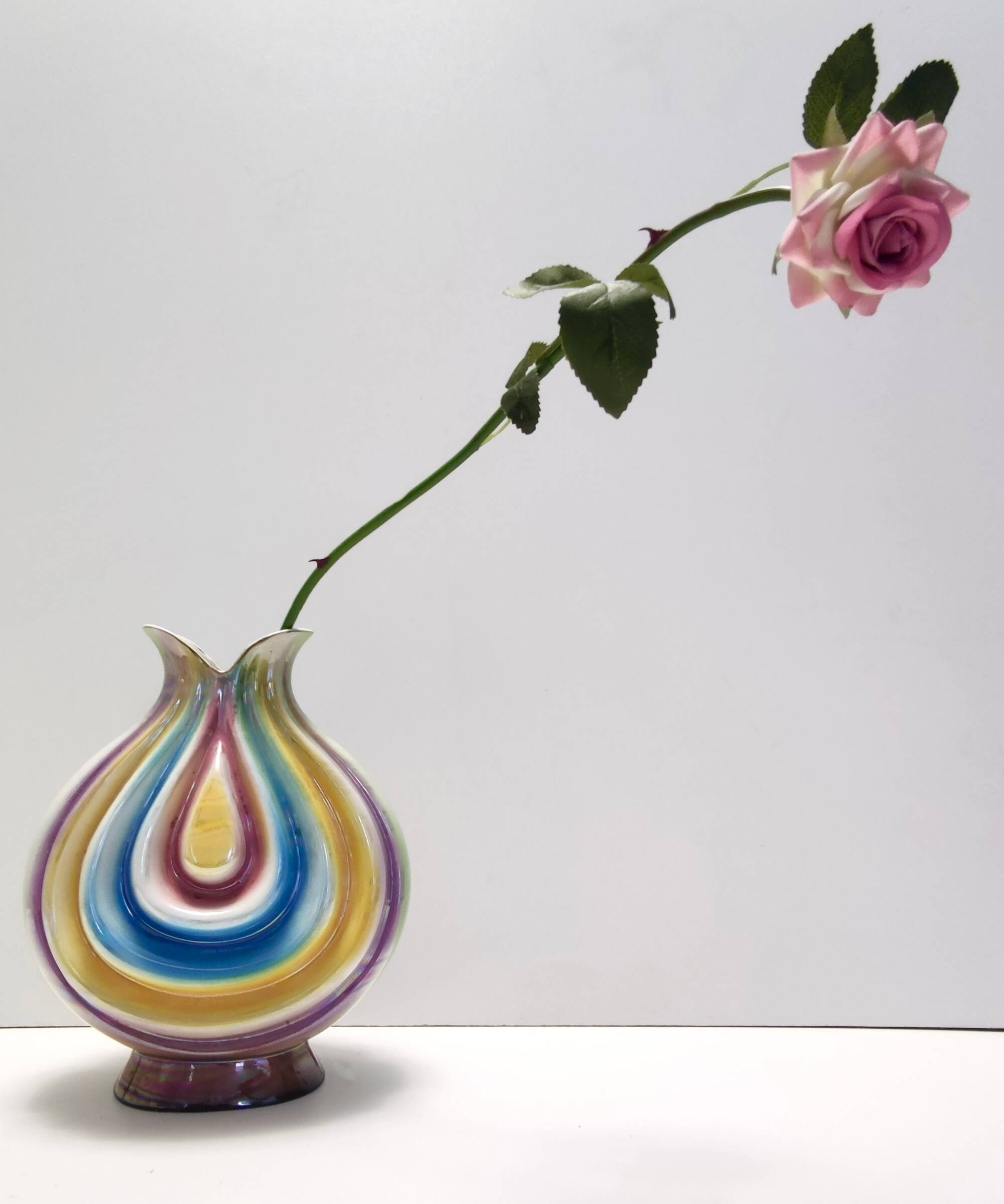 Ceramic Vase Attributed to Italo Casini with Iridescent Colors, Italy