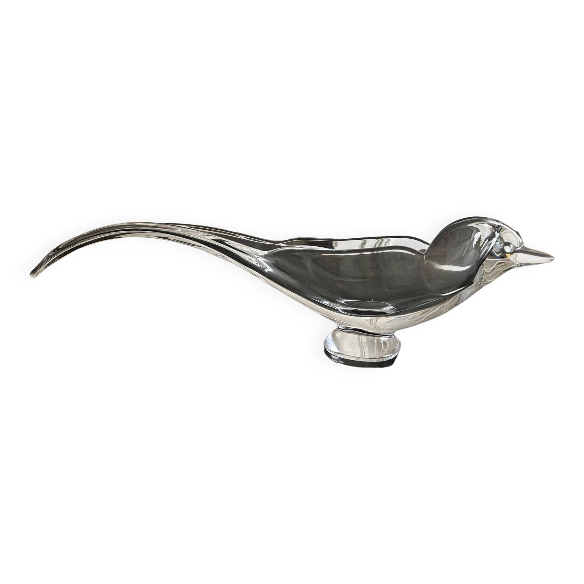 large crystal bird bowl