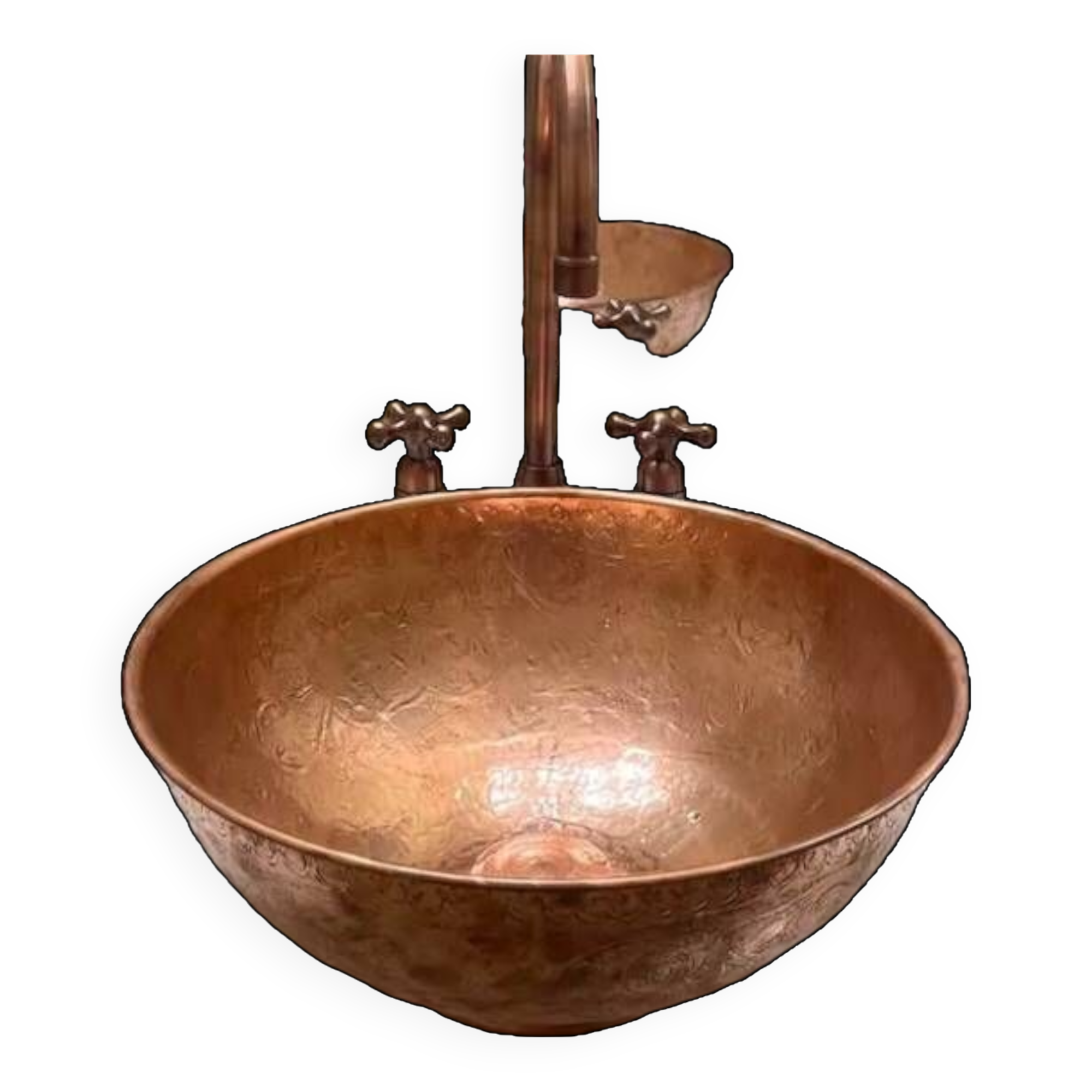 Antique Copper Vessel Sink Bathroom, Moroccan Handmade Sink