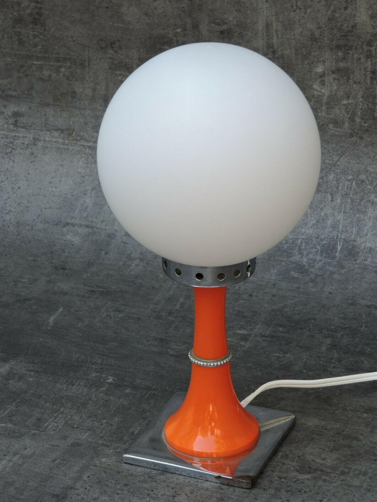 Vintage bedside lamp design orange 1960