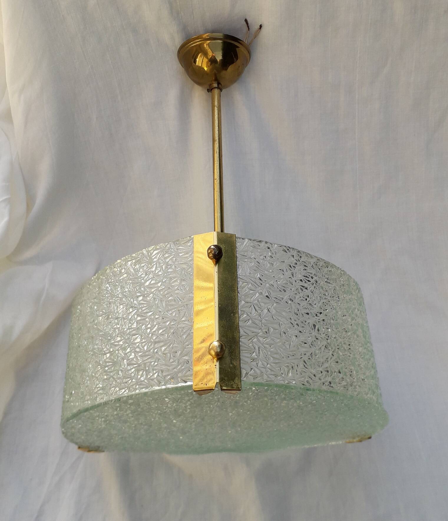 1970s glass pendant light