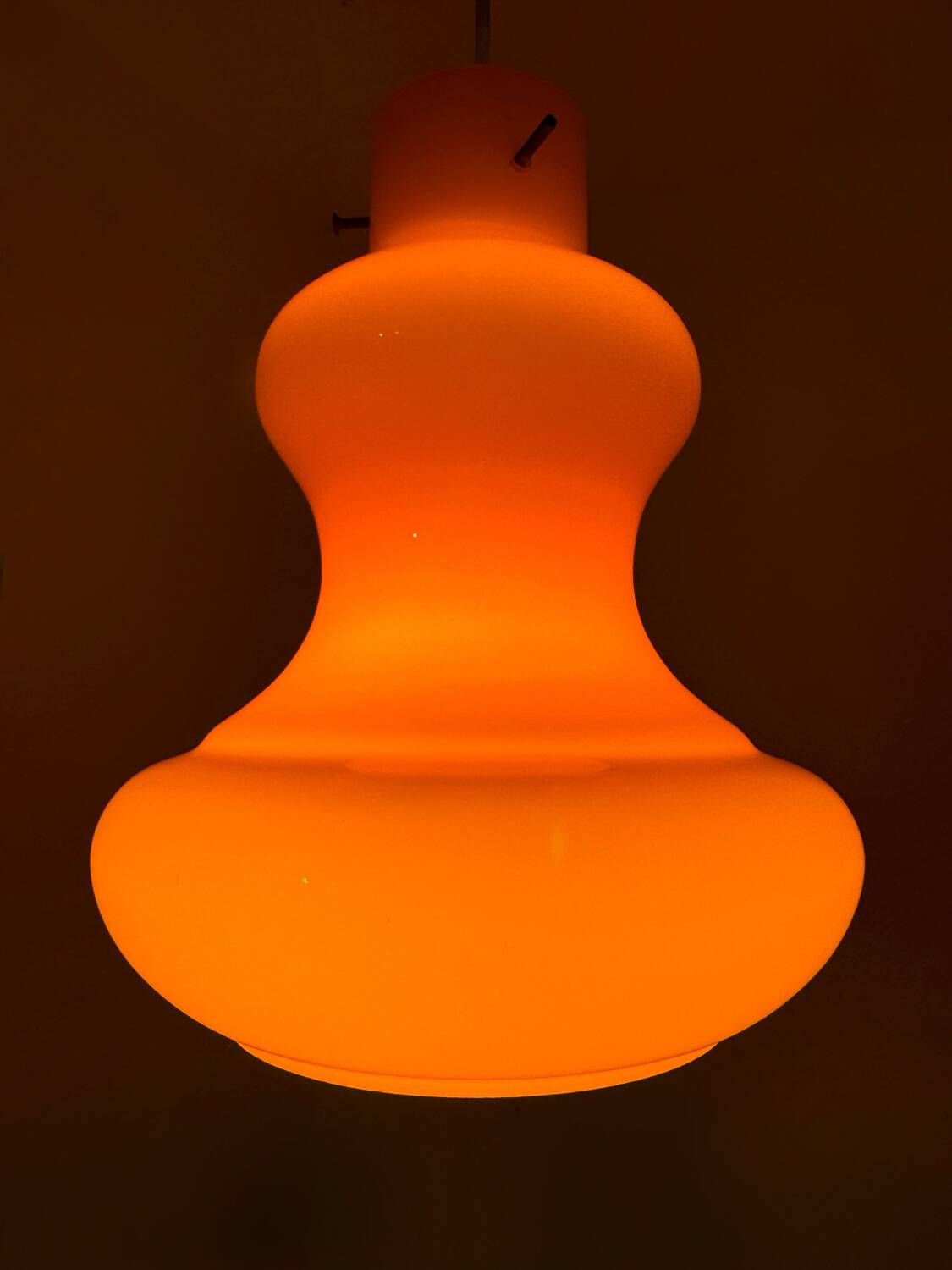 Orange opaline chandelier from the 70s
