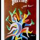 Original antique advertising poster Perrier c'est fou La danse Villemot 1979