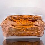 Amber glass rectangular flush mount ceiling or wall light