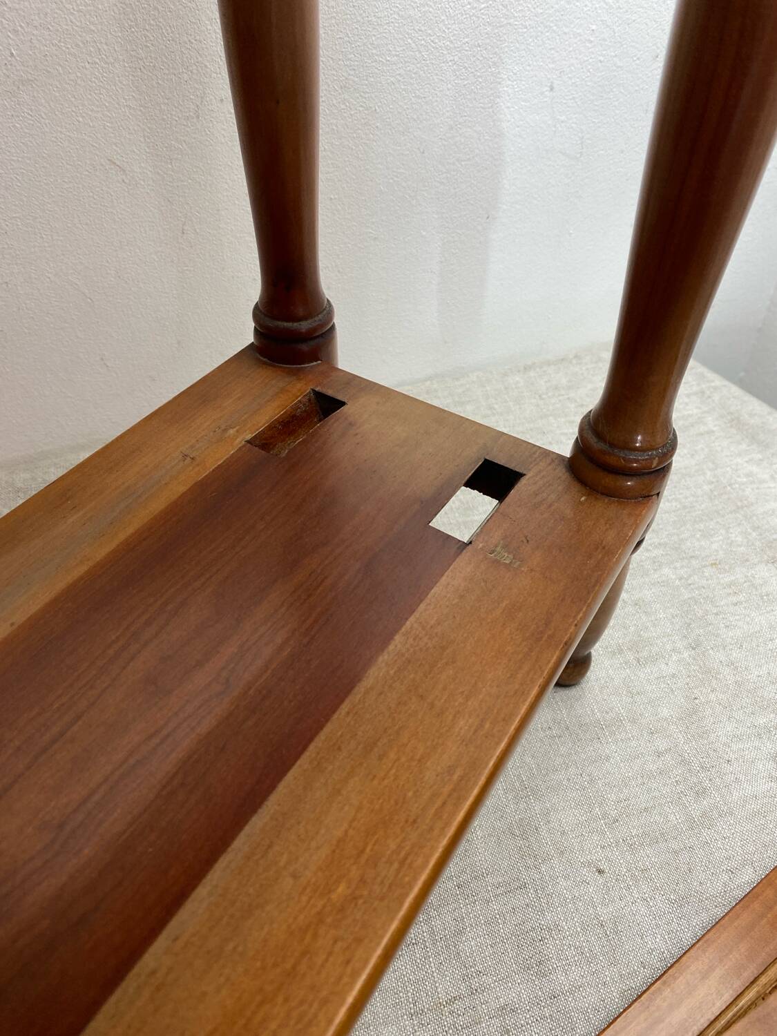 Magazine rack, wood and cane