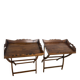 Pair of folding wooden side tables / serving tables in style