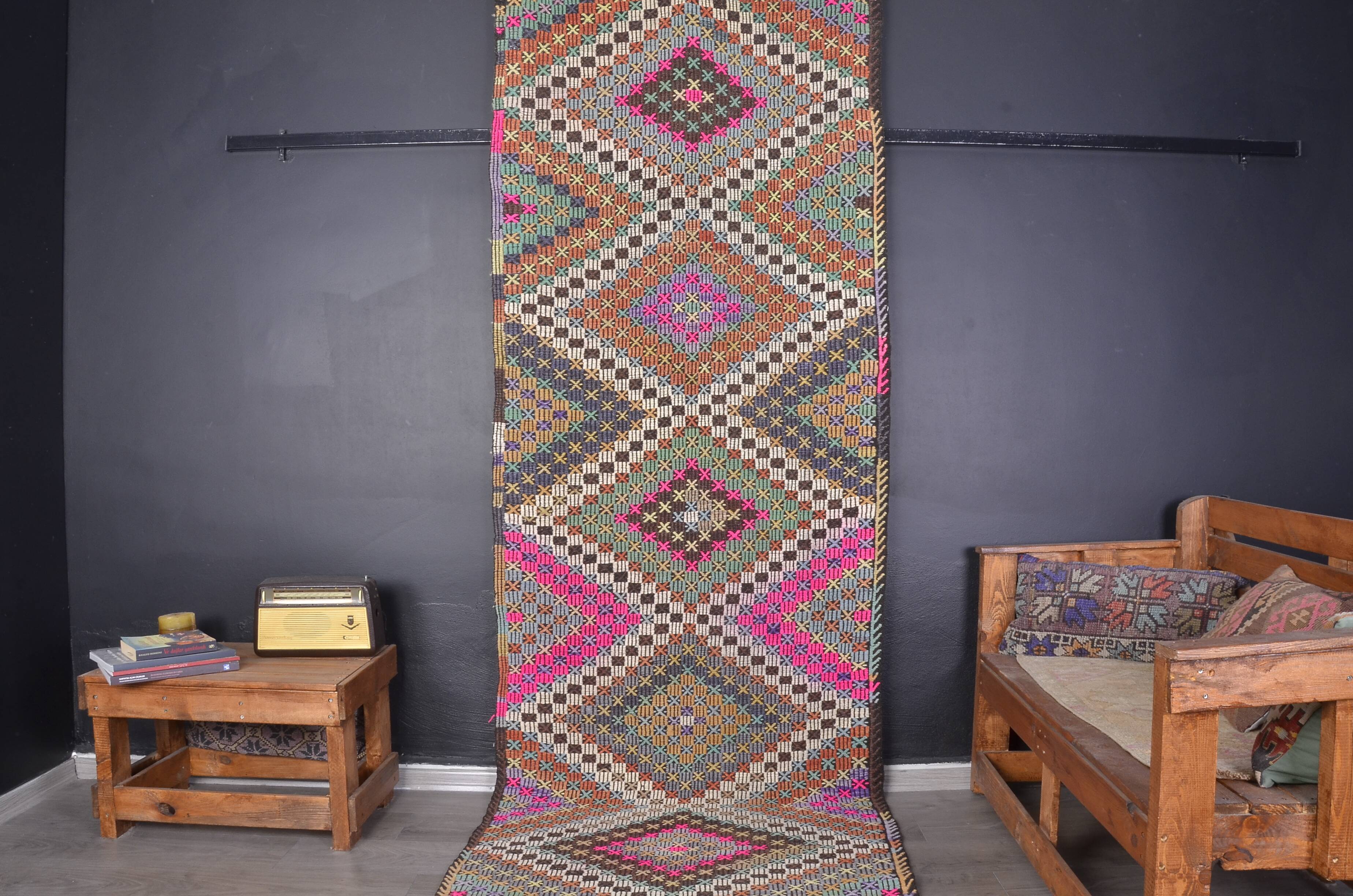Oushak Vintage Hallway Runner Rug