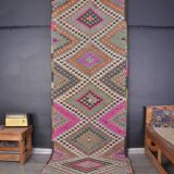 Oushak Vintage Hallway Runner Rug