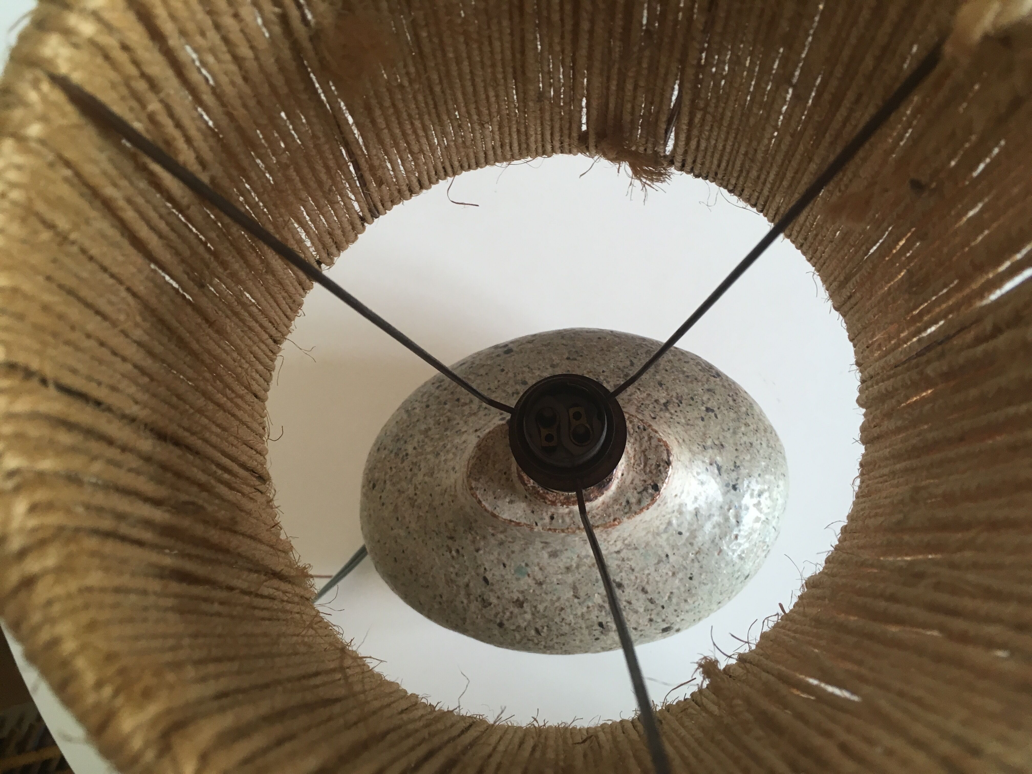 Lampe de grès Accolay 70 abat jour de corde