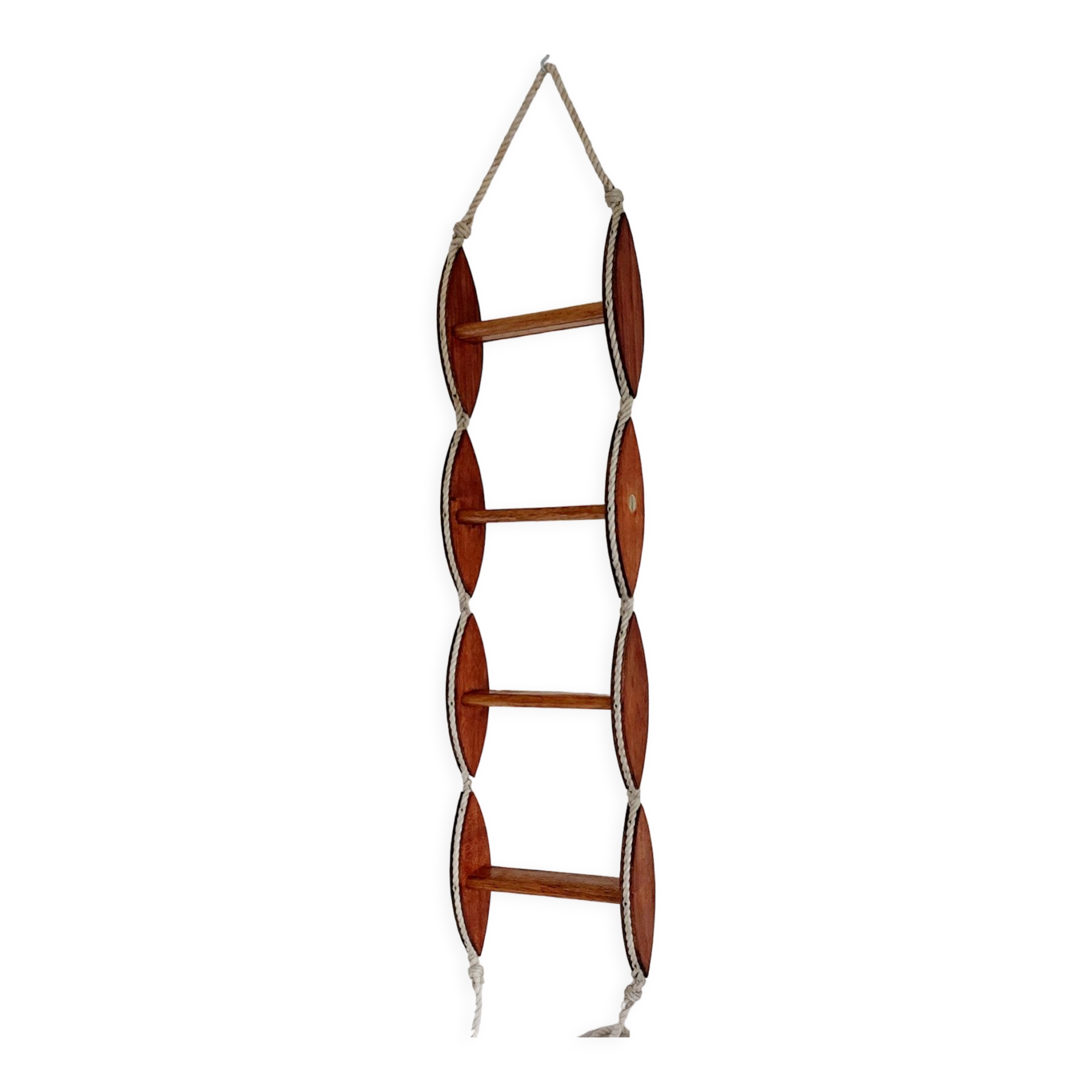 Echelle de bateau vintage bois et cordage