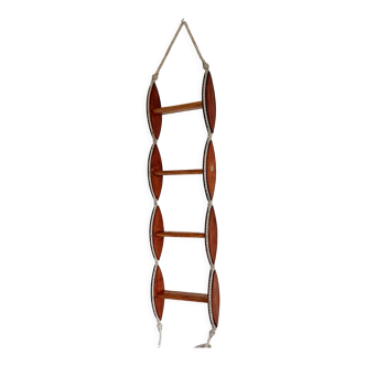 Vintage boat ladder wood and rope