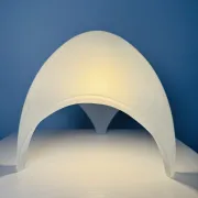 Frosted Glass 'Coque' Table Lamp By Elio Martinelli For Martinelli Luce, Italy, 1970S