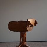 Unique sculptural pedestal armchair by the Finnish Matti Martikka in solid pine, 1960s.