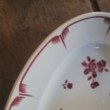 Oval dish with red floral decoration from the 40s