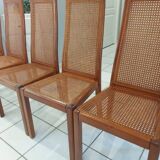 Set of 6 cane chairs, vintage Italian design, 1970s