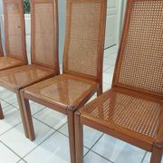 Set of 6 cane chairs, vintage Italian design, 1970s