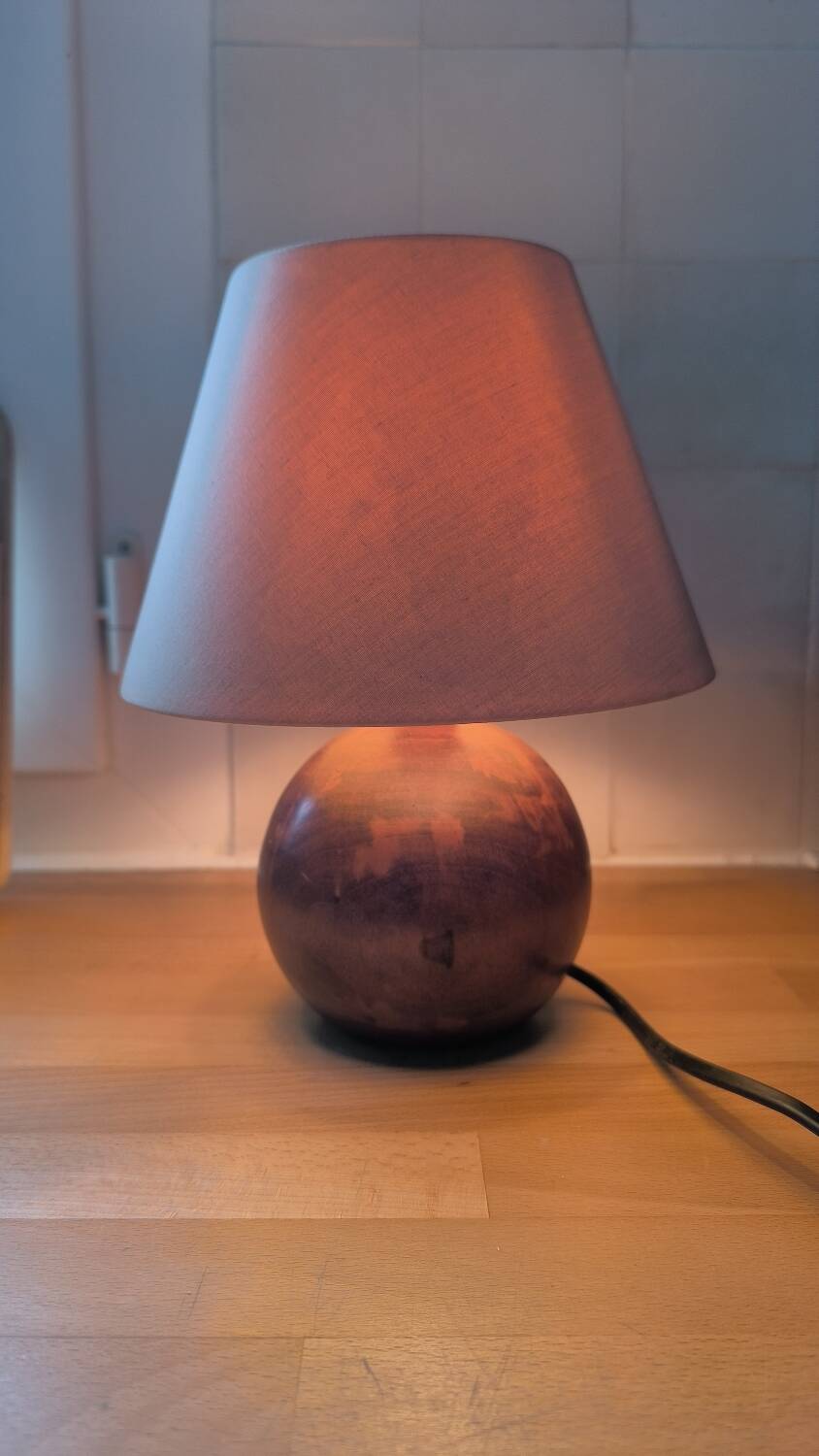 Solid wood ball table lamp