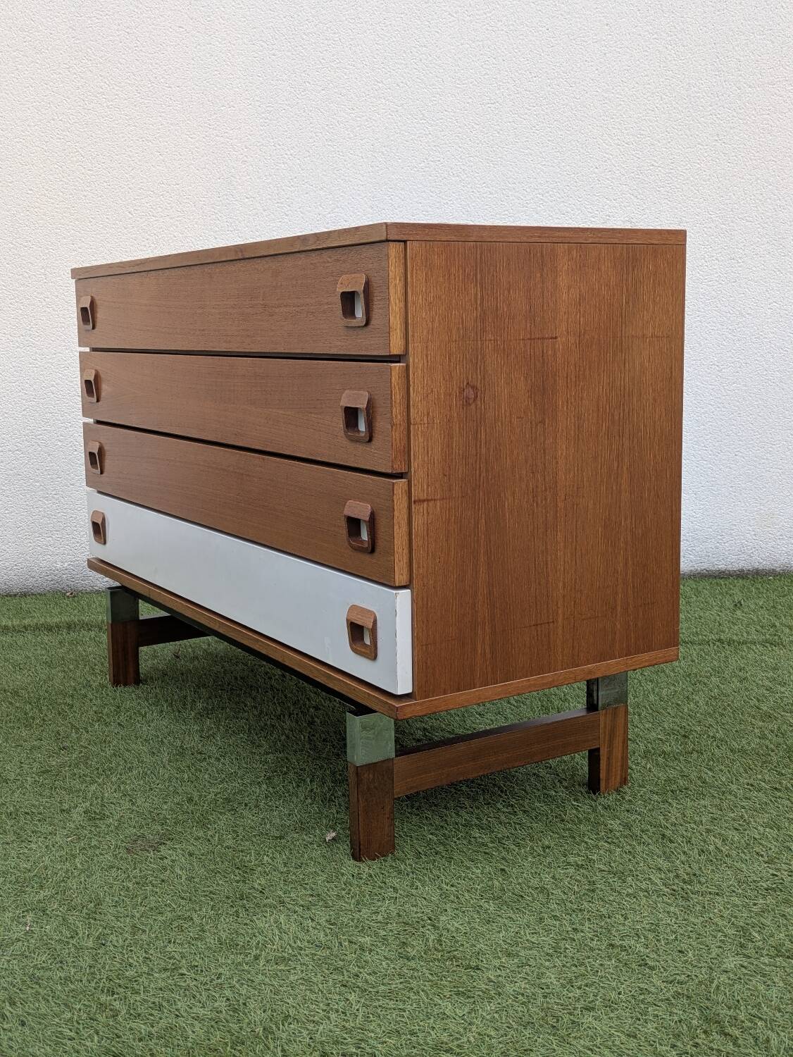 Commode scandinave vintage 1960 Teck & chrome