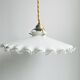Suspension en opaline blanche avec fil doré