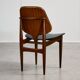 Chaise moderne du milieu du siècle par Elliots of Newbury en cuir noir et teck, années 1960