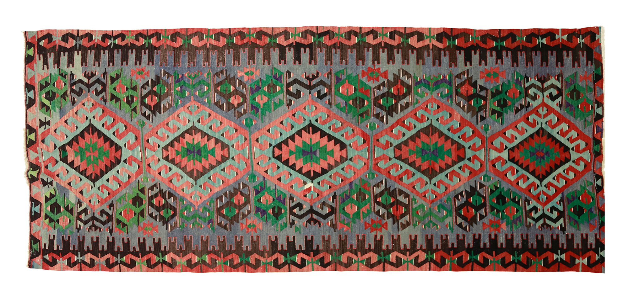 Anatolian handmade kilim rug 342 cm x 150 cm