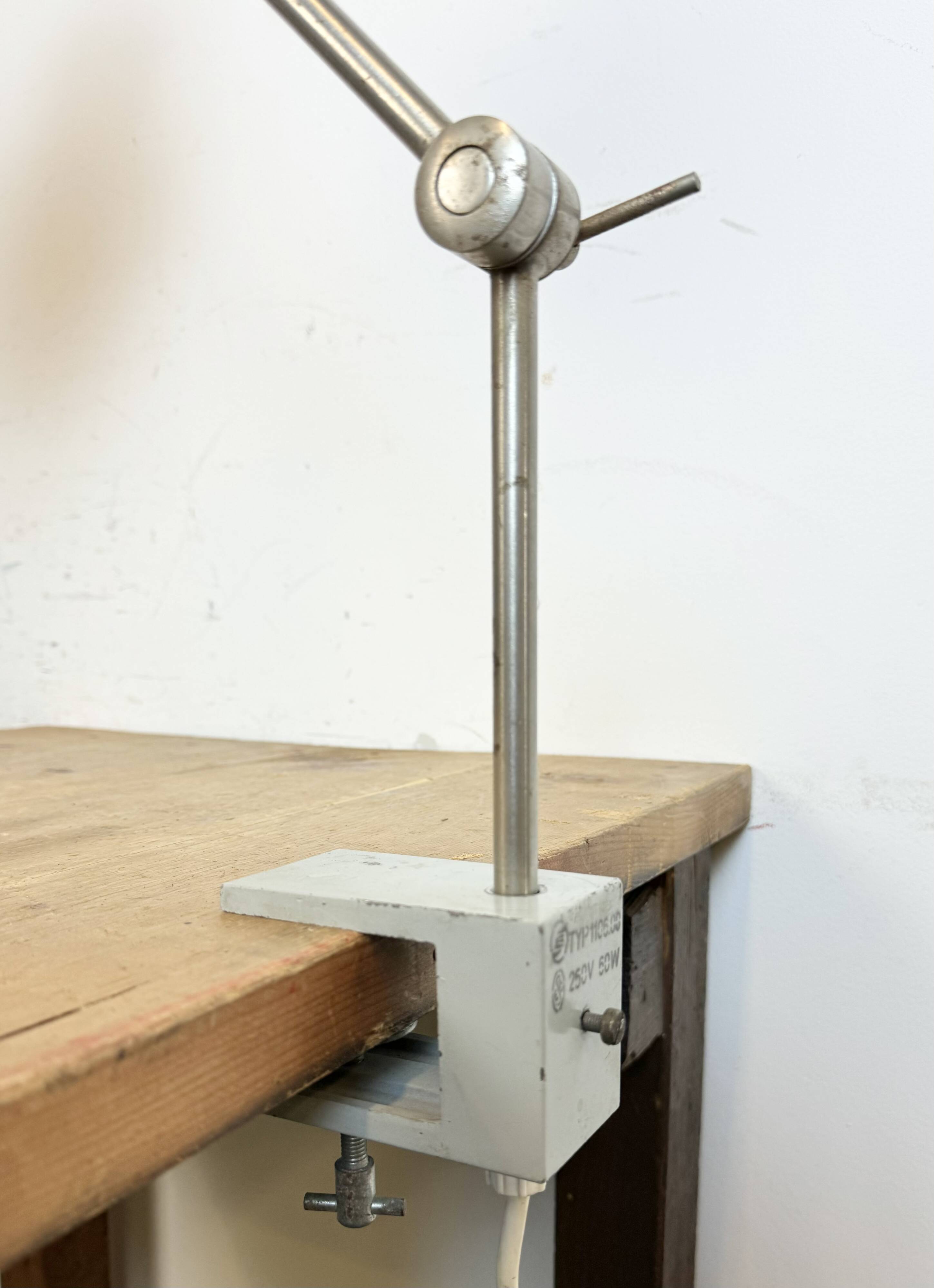 Grey Industrial Factory Office Desk Lamp from Elektrosvit, 1970s
