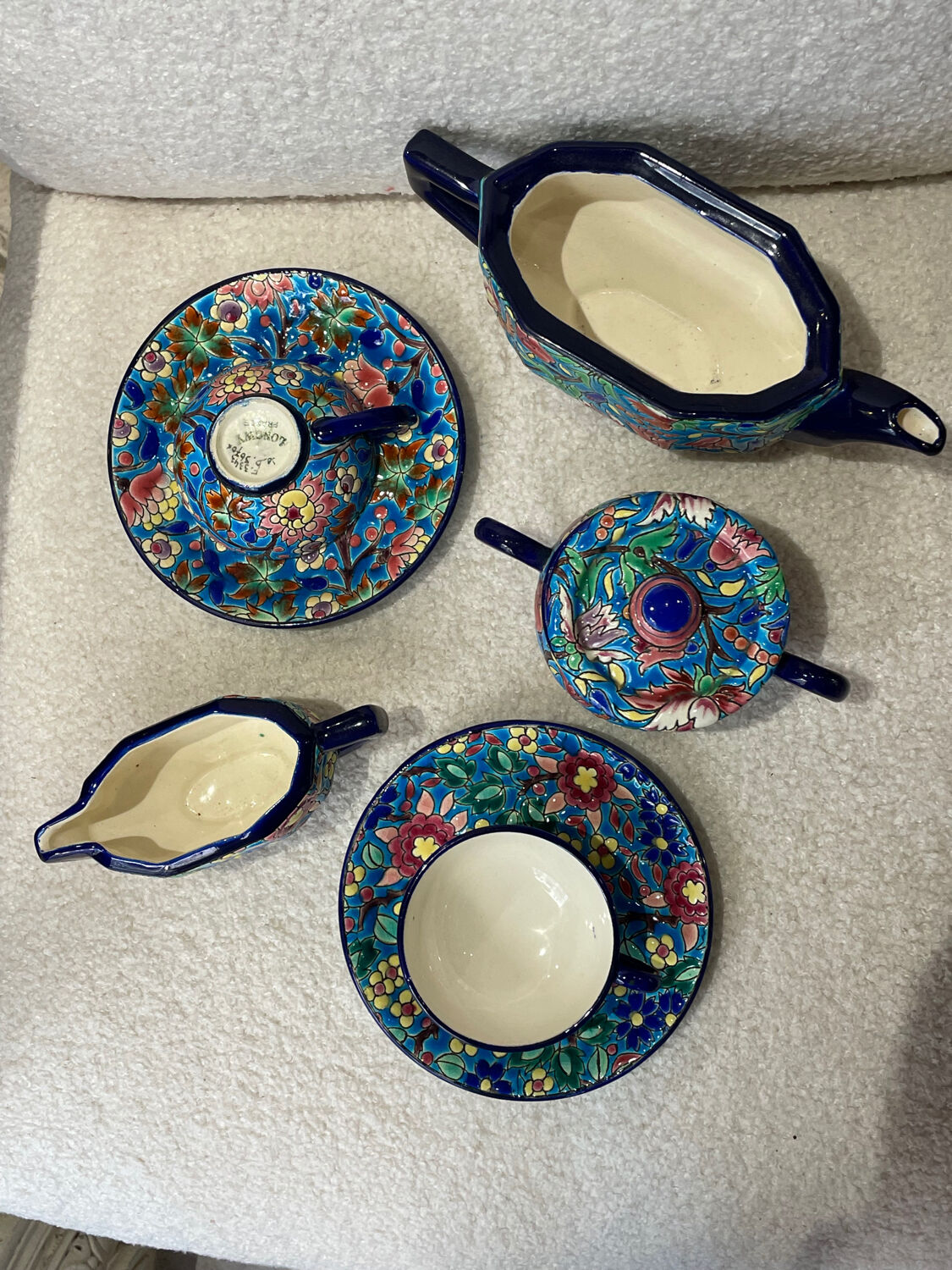 Longwy art deco chocolate service