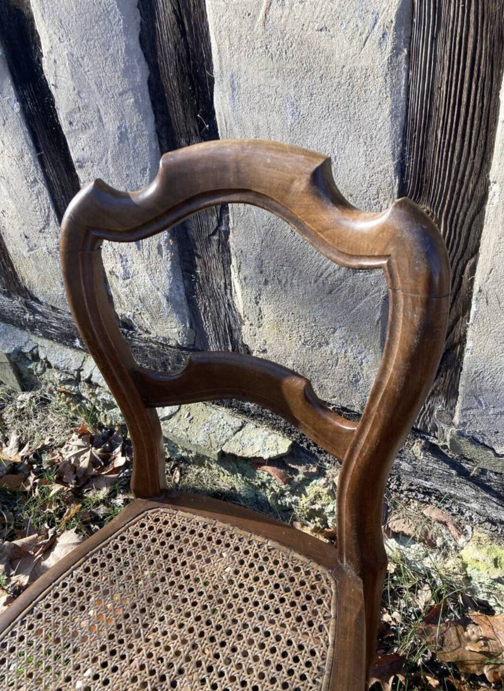 Paire de chaises rustiques cannées