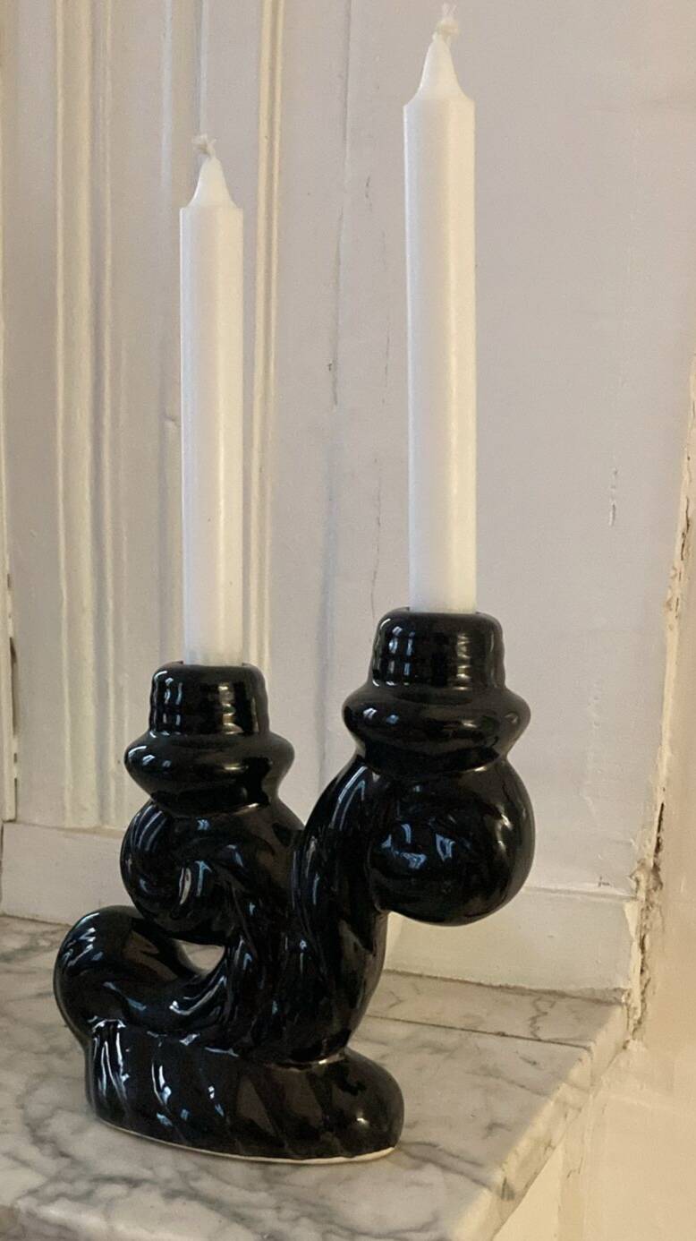 Pair of Vallauris ceramic candlesticks
