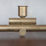 vintage candle holder, signed bronze candle holder, modernist, brutalist